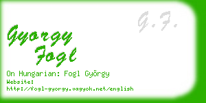 gyorgy fogl business card